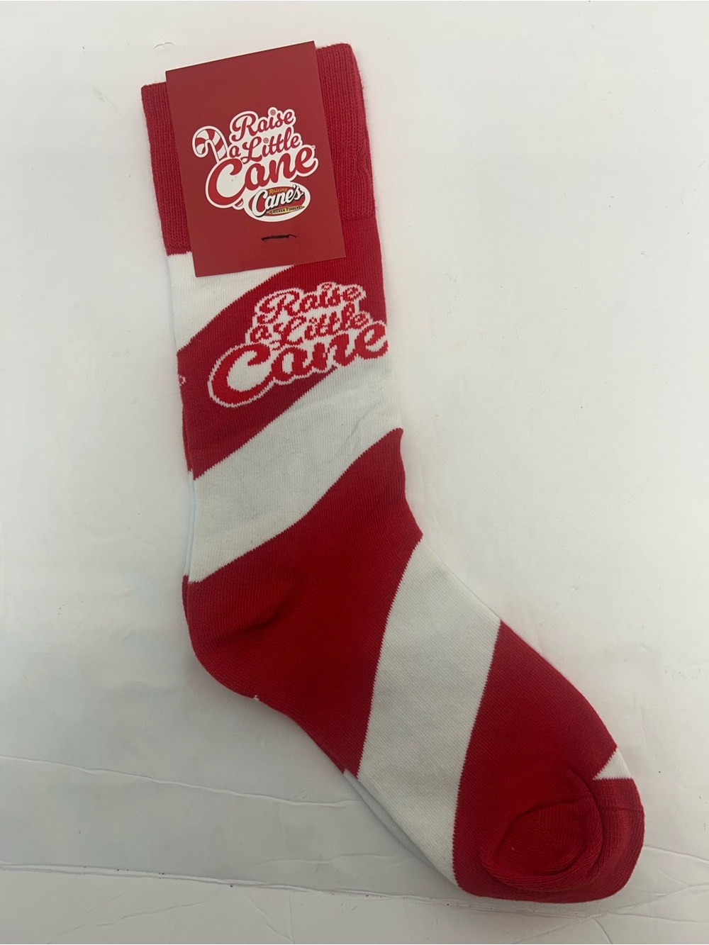 Red & White Crew Socks Rasing Cane’s chicken novelty